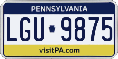 PA license plate LGU9875