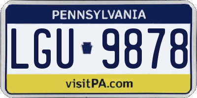 PA license plate LGU9878