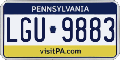 PA license plate LGU9883