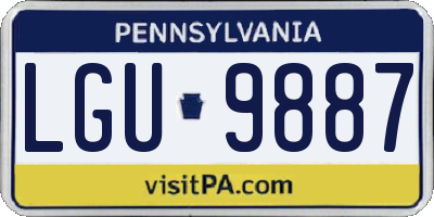 PA license plate LGU9887
