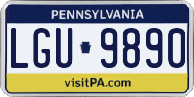 PA license plate LGU9890