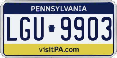 PA license plate LGU9903