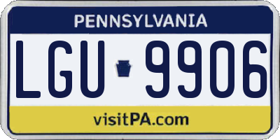 PA license plate LGU9906