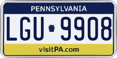 PA license plate LGU9908