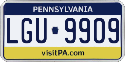 PA license plate LGU9909