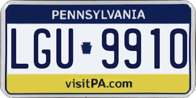 PA license plate LGU9910