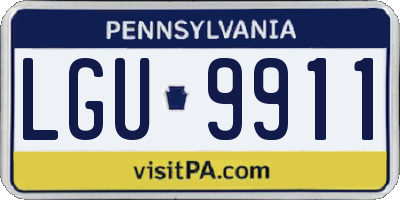 PA license plate LGU9911