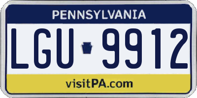 PA license plate LGU9912