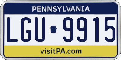 PA license plate LGU9915