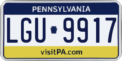 PA license plate LGU9917