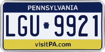 PA license plate LGU9921