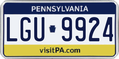 PA license plate LGU9924