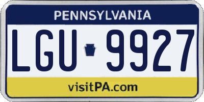 PA license plate LGU9927