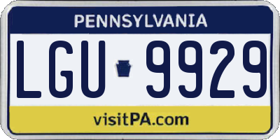 PA license plate LGU9929