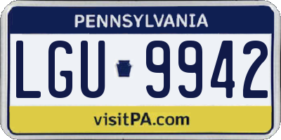 PA license plate LGU9942