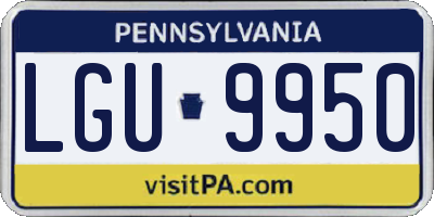 PA license plate LGU9950