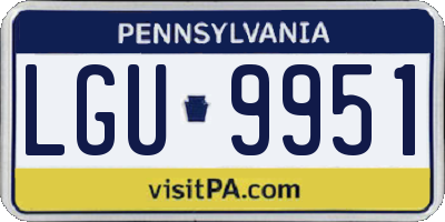 PA license plate LGU9951