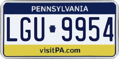 PA license plate LGU9954
