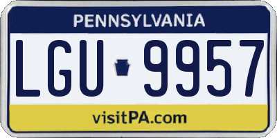 PA license plate LGU9957
