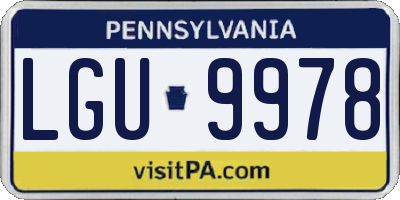 PA license plate LGU9978