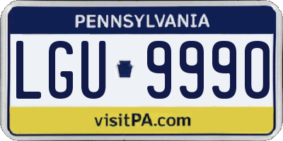 PA license plate LGU9990