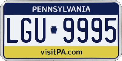 PA license plate LGU9995