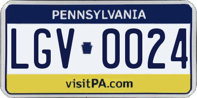 PA license plate LGV0024