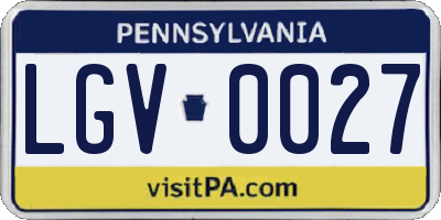 PA license plate LGV0027
