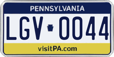 PA license plate LGV0044