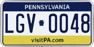 PA license plate LGV0048