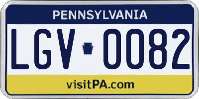 PA license plate LGV0082