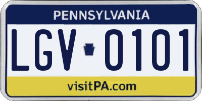 PA license plate LGV0101