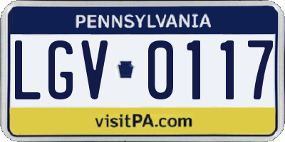 PA license plate LGV0117