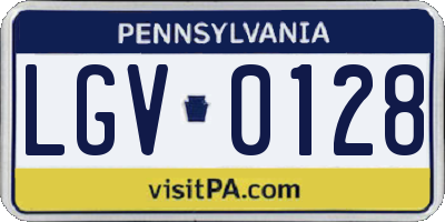 PA license plate LGV0128