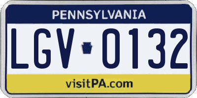 PA license plate LGV0132