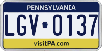 PA license plate LGV0137