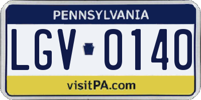 PA license plate LGV0140