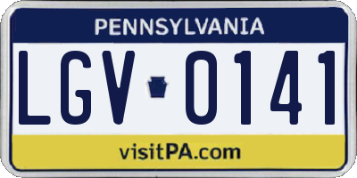 PA license plate LGV0141