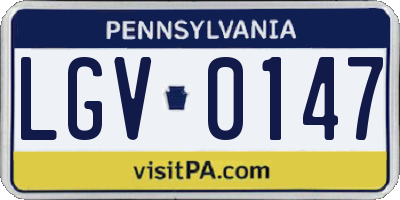 PA license plate LGV0147