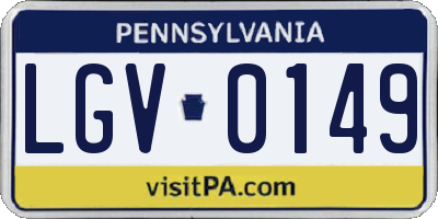 PA license plate LGV0149