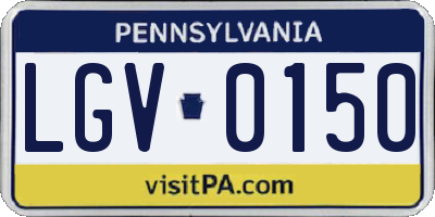 PA license plate LGV0150