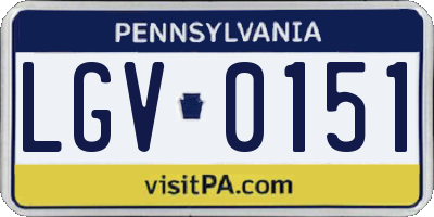 PA license plate LGV0151