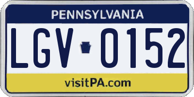 PA license plate LGV0152
