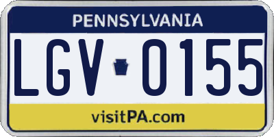 PA license plate LGV0155