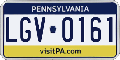 PA license plate LGV0161