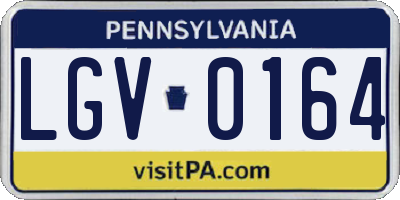 PA license plate LGV0164