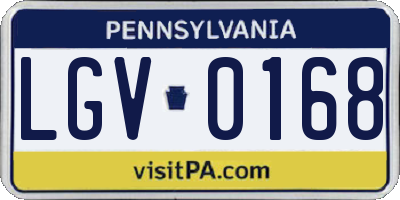 PA license plate LGV0168