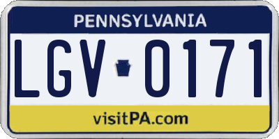 PA license plate LGV0171