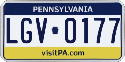 PA license plate LGV0177
