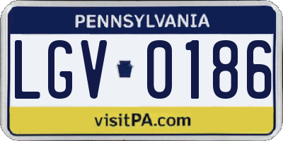 PA license plate LGV0186